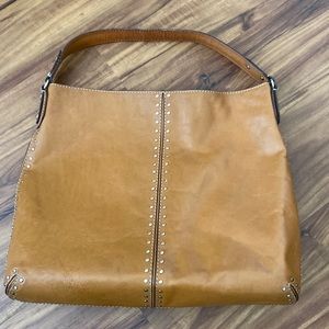 Michael Kors Brown Leather Studded Bag